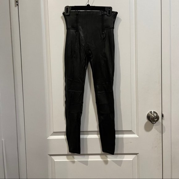 Spanx Faux Leather Hip-Zip Leggings - Picture 6 of 7